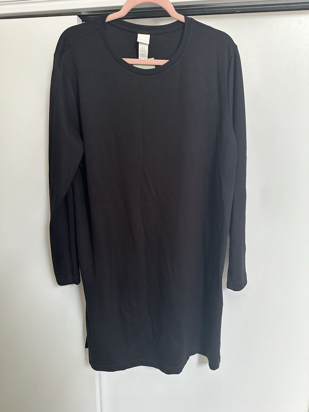 H&M Basics 3/4 To Long Sleeve knit Knee Length Black SZ XL Dress NWT