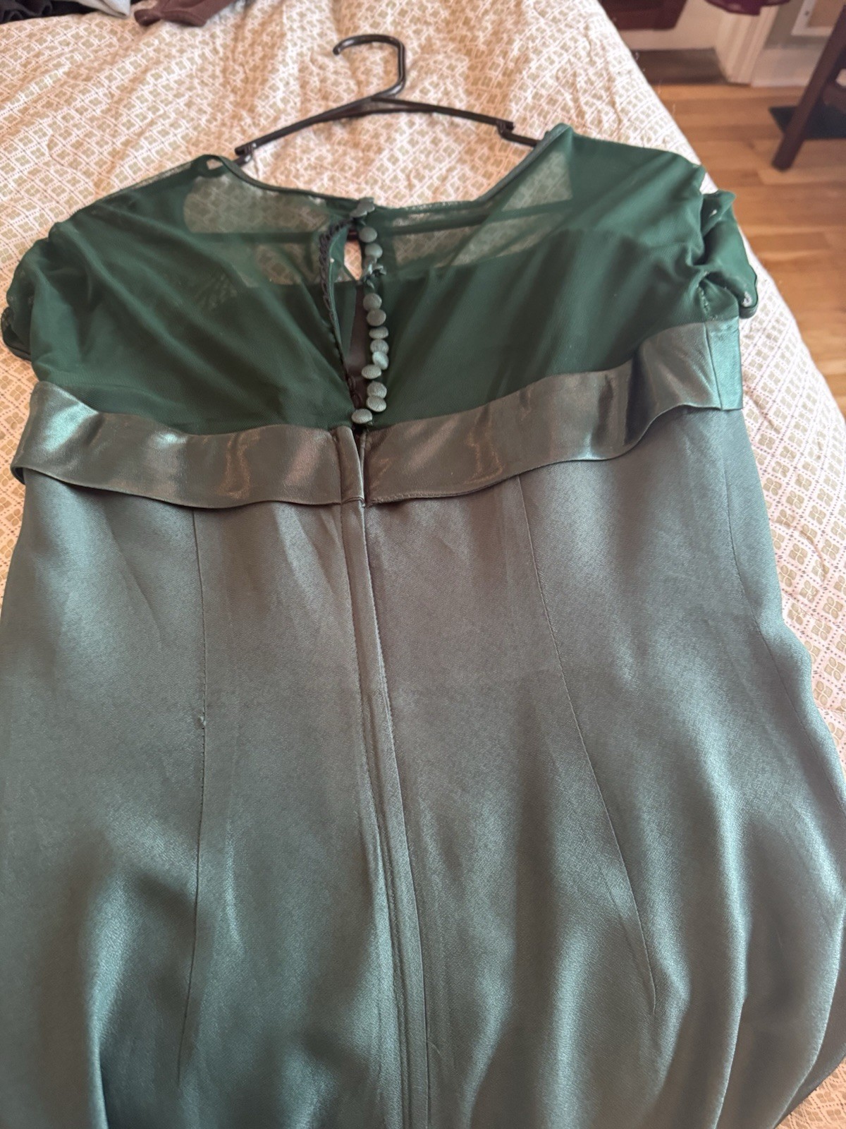 Beautiful VTG Green Alfred Angelo Dress Size S