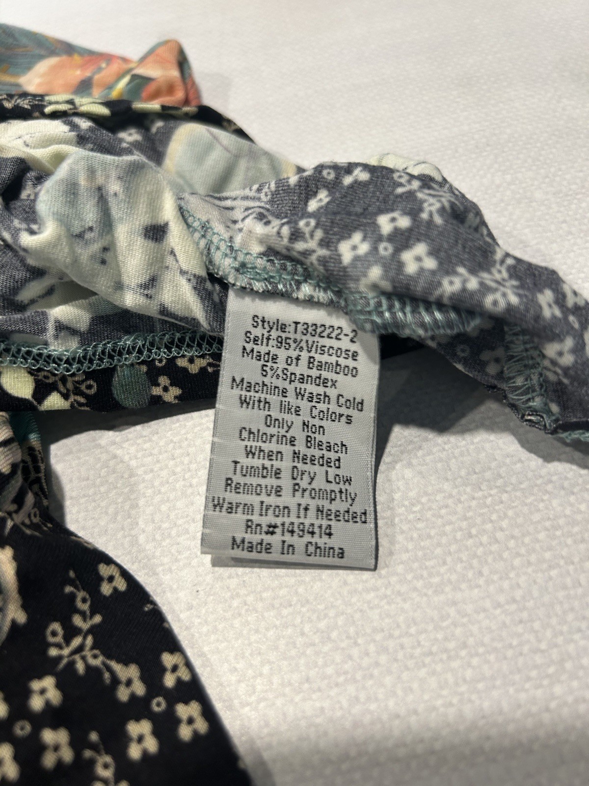 Johnny Was Millay Swing Dress Teal Floral Bamboo Viscose NWT XL