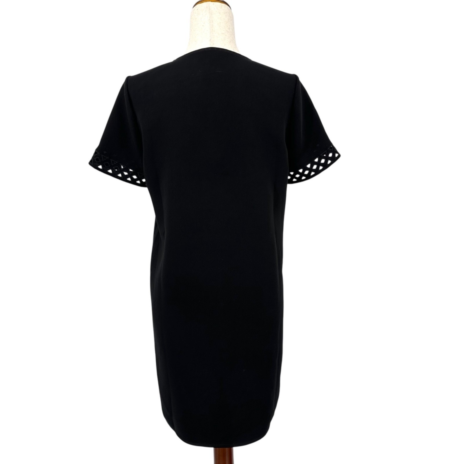 MADEWELL Black Short Sleeve V-Neck Cut-Out Detail A-Line Mini Dress Women’s 0
