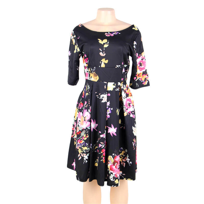 Suzanjas Multicoloured Floral Summer Dress in Yellow to Red Beautiful Fitted Size M