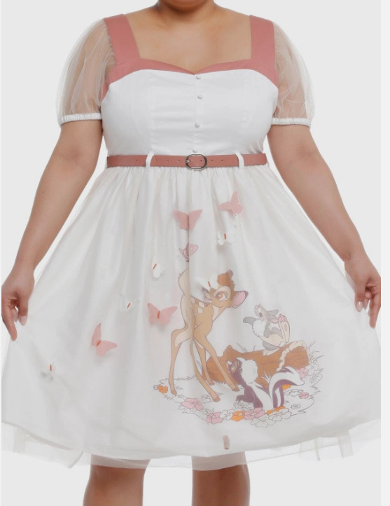 Disney Her Universe Bambi Retro Puff Sleeve Dress Plus Size 14 NWT