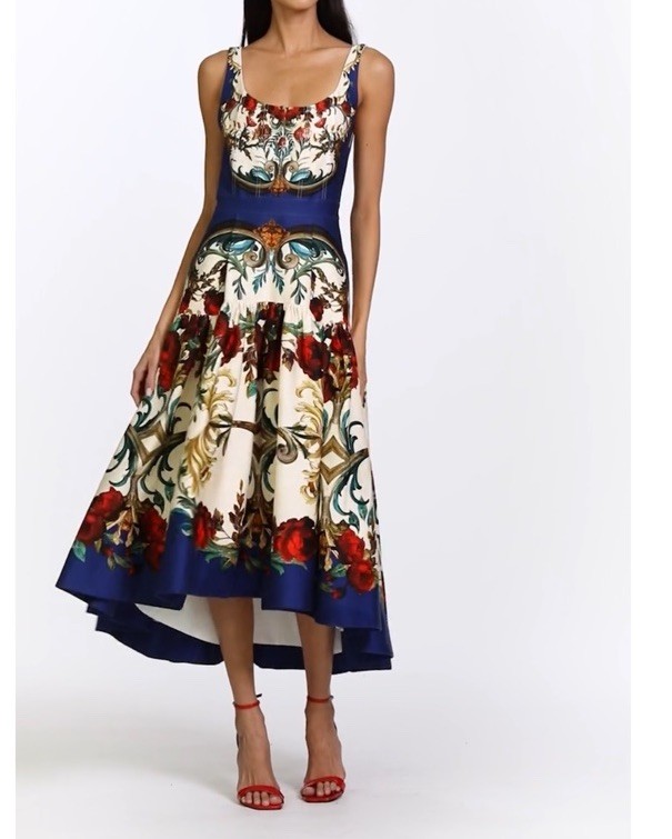Alice and OLIVIA DIANA STRUCTURED MIDI DRESS In GILDED ROSE US 6 UK /AU 10 NWT