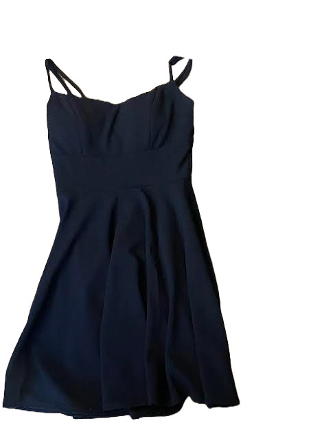 City Studio Navy Blue Formal Dress with Lace Back Teens Size 1