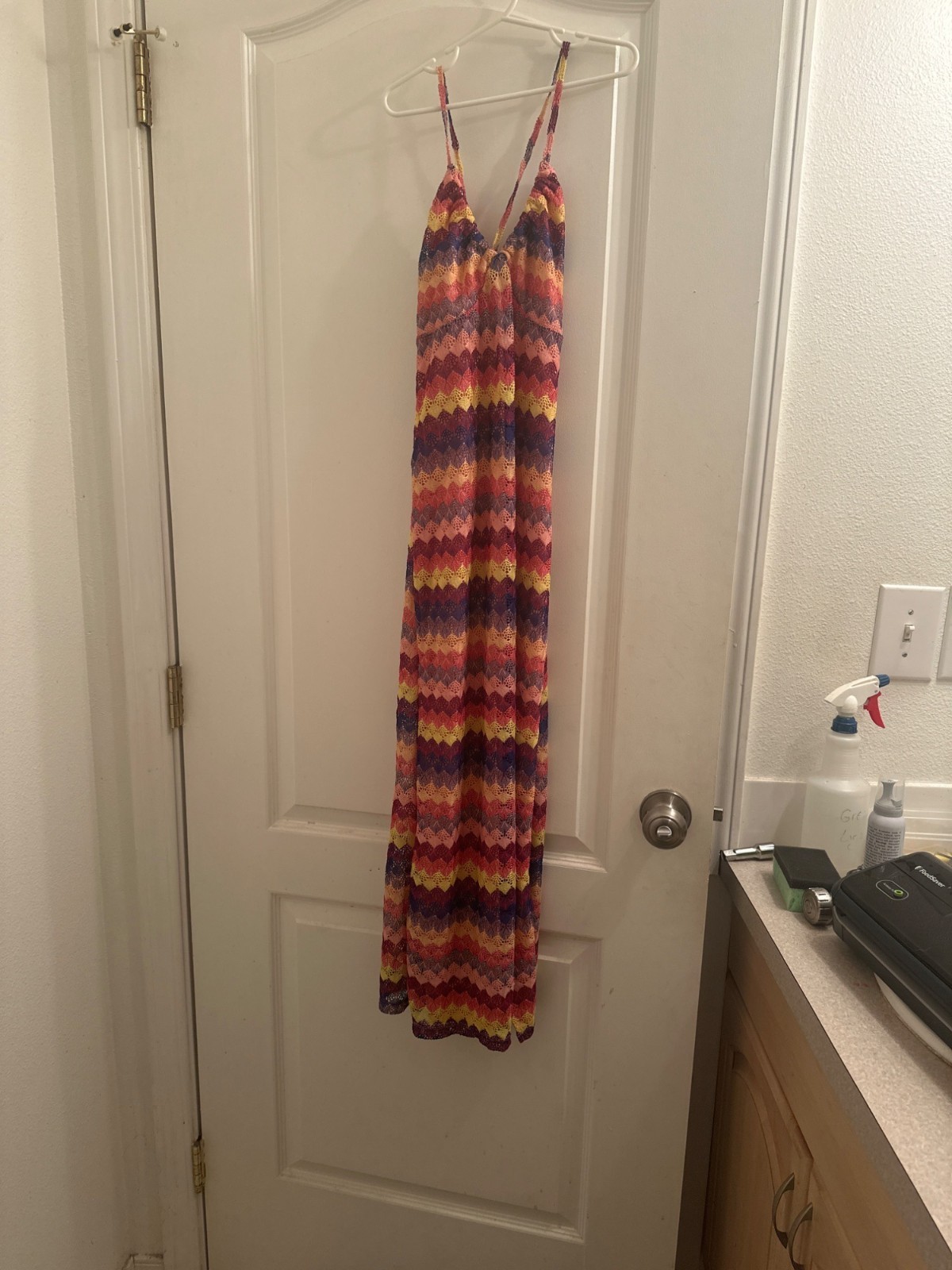 Wild Fable XS Multicolor Maxi Dress Recycled Polyester Strappy Summer
