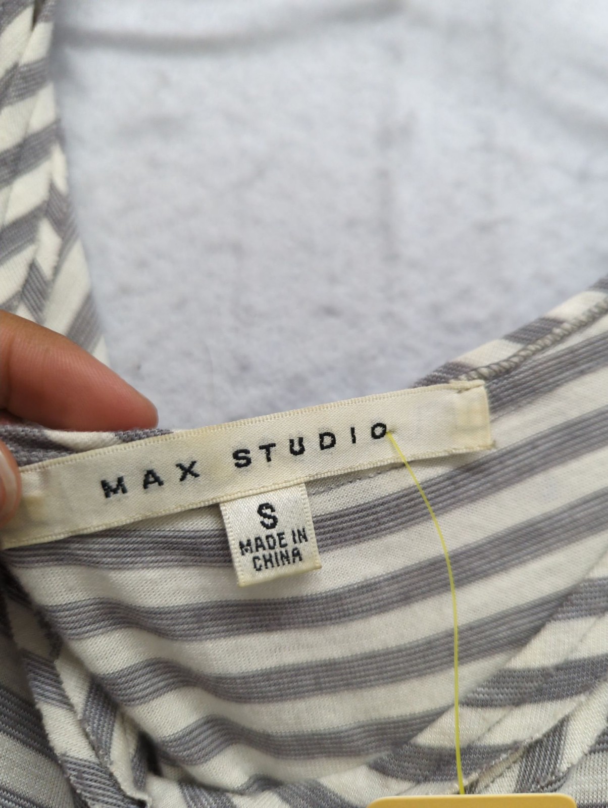 Max Studio Striped Sleeveless Maxi Dress With Braided Waist Detail Size Small