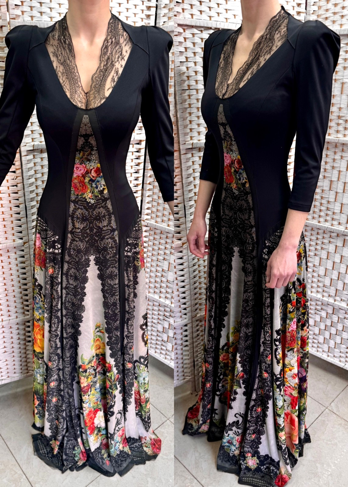 Michal Negrin Elegant Full length Floral Dress Size – 36 – NWT #2#
