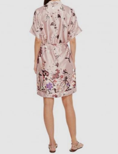 Brigitte Bailey Women’s Pink Floral V-Neck Winnie Kimono Wrap Dress Size M
