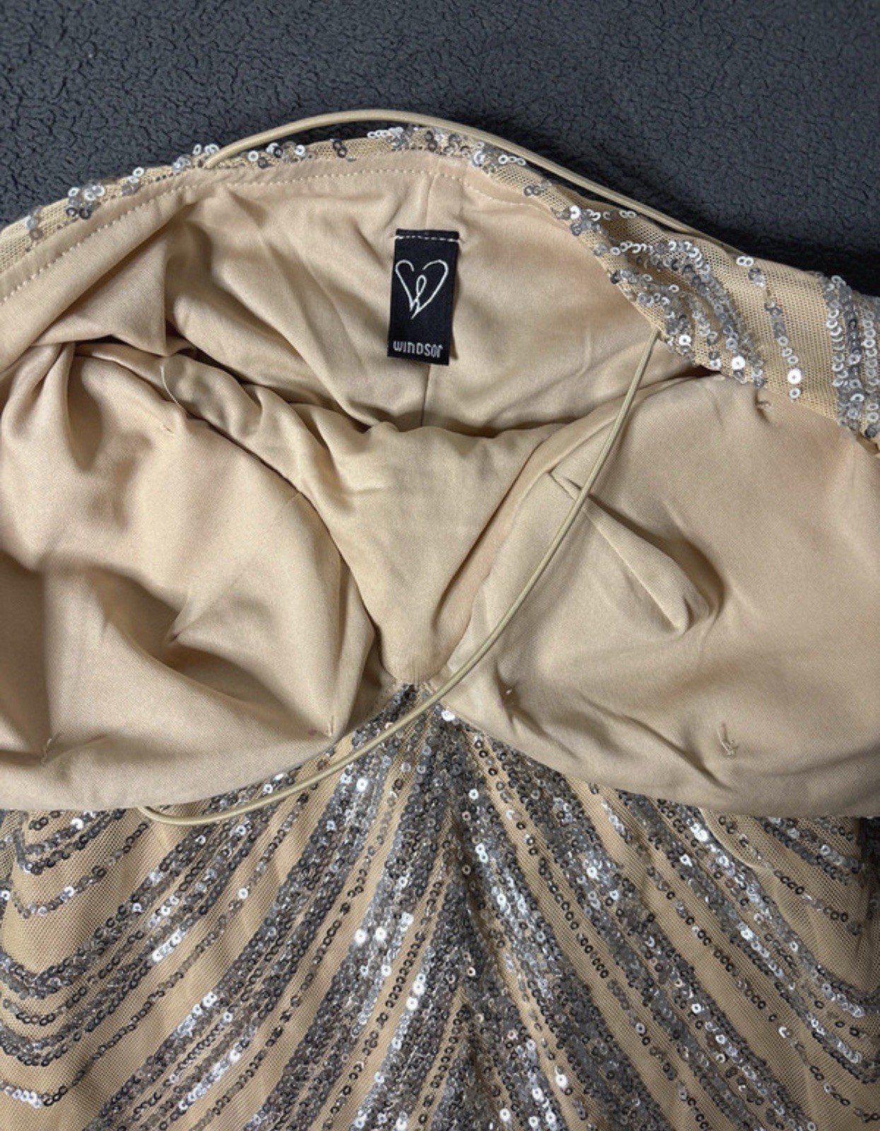 Windsor Jackie Sequin Spaghetti Strap V-Neck Mini Dress Size XS