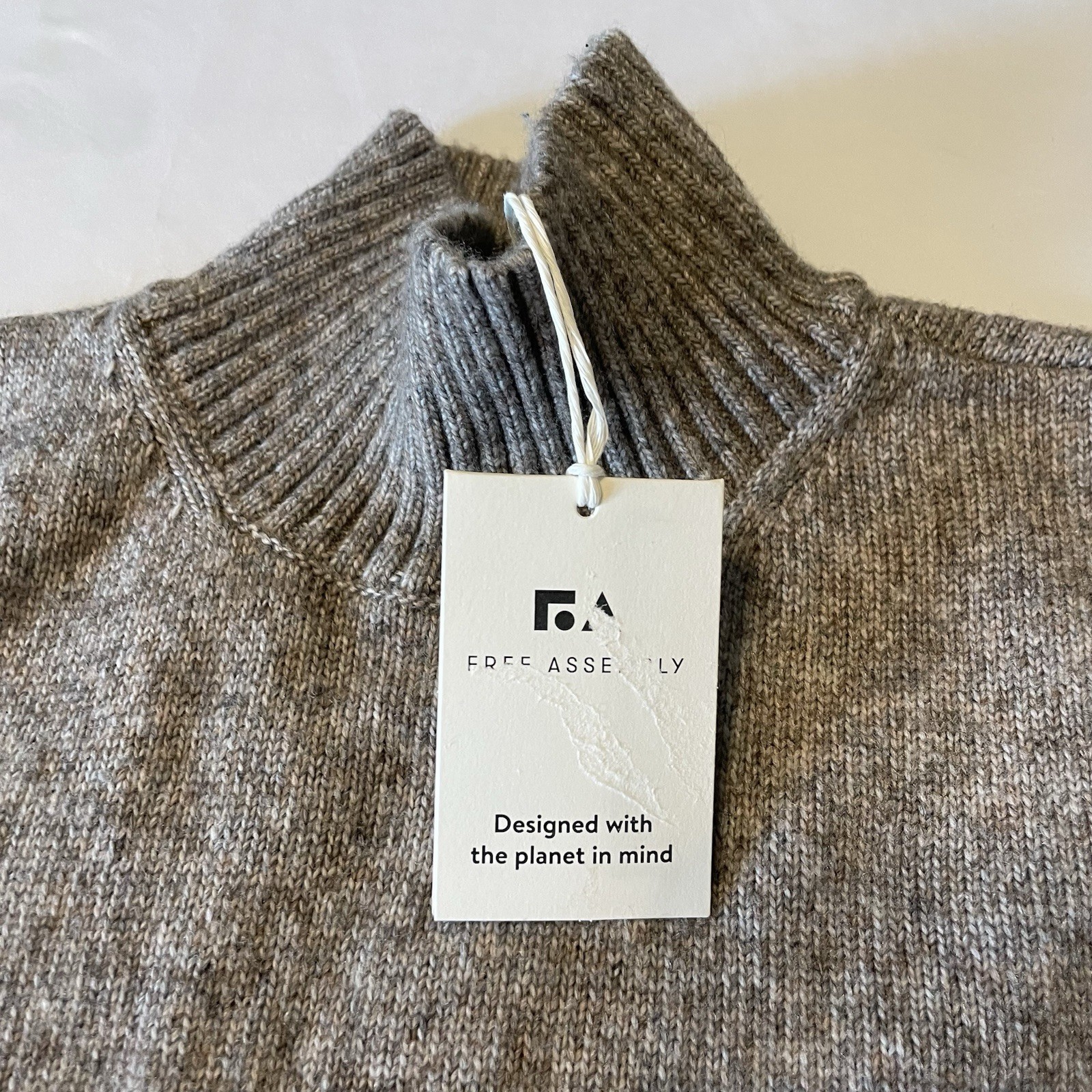 XL Free Assembly Womens Turtleneck Sweater Mini Dress Light Heather Oat New