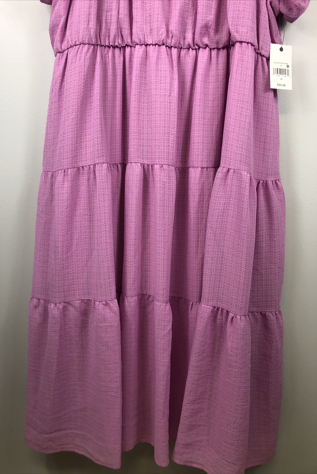 Ophelia Roe Lilac Balloon Short Sleeve Tiered Maxi Summer Dress Plus Sz 3X NWT
