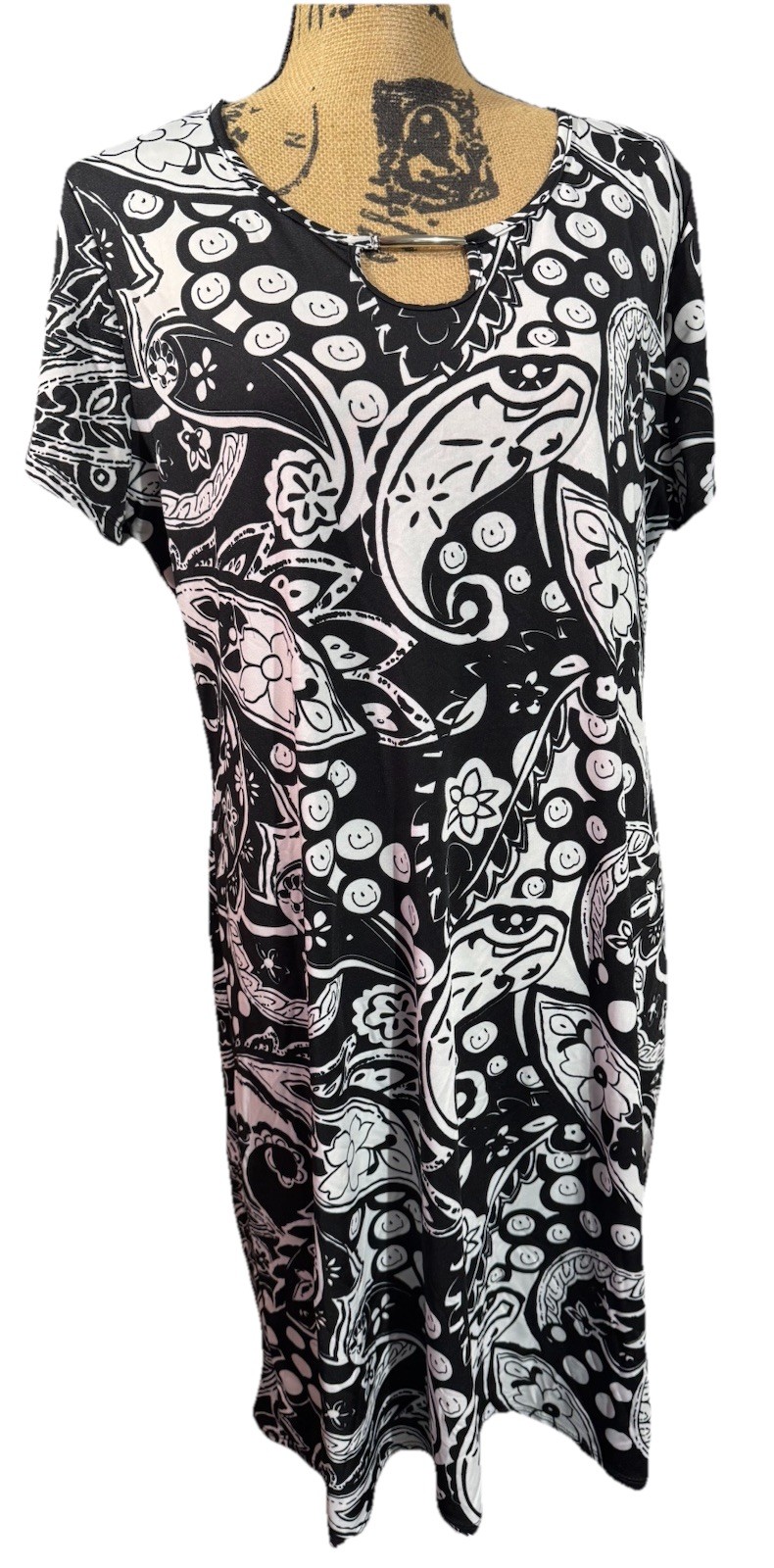 Kim Rogers XL Black And White Dress Poly Spandex Blend