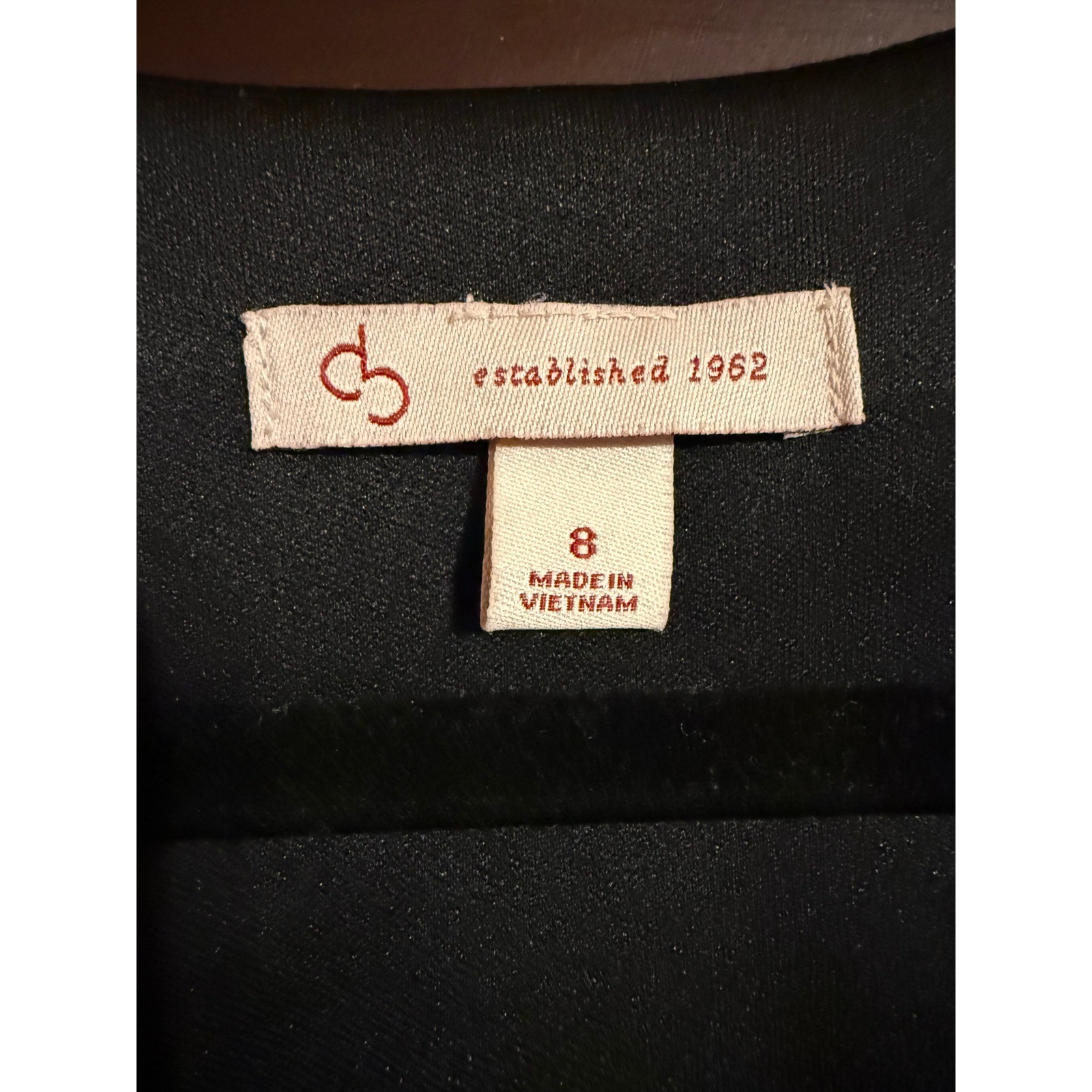 CB Established 1962 Red Black White Geometric V-Neck Sheath Dress Size 8
