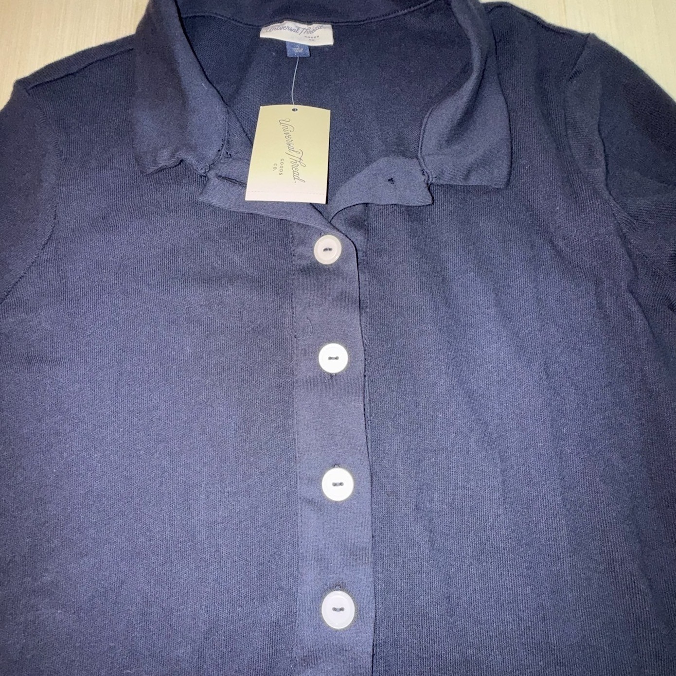 Universal Thread Women’s Navy Blue Polo Mini Dress Short Sleeve Cotton Blend S