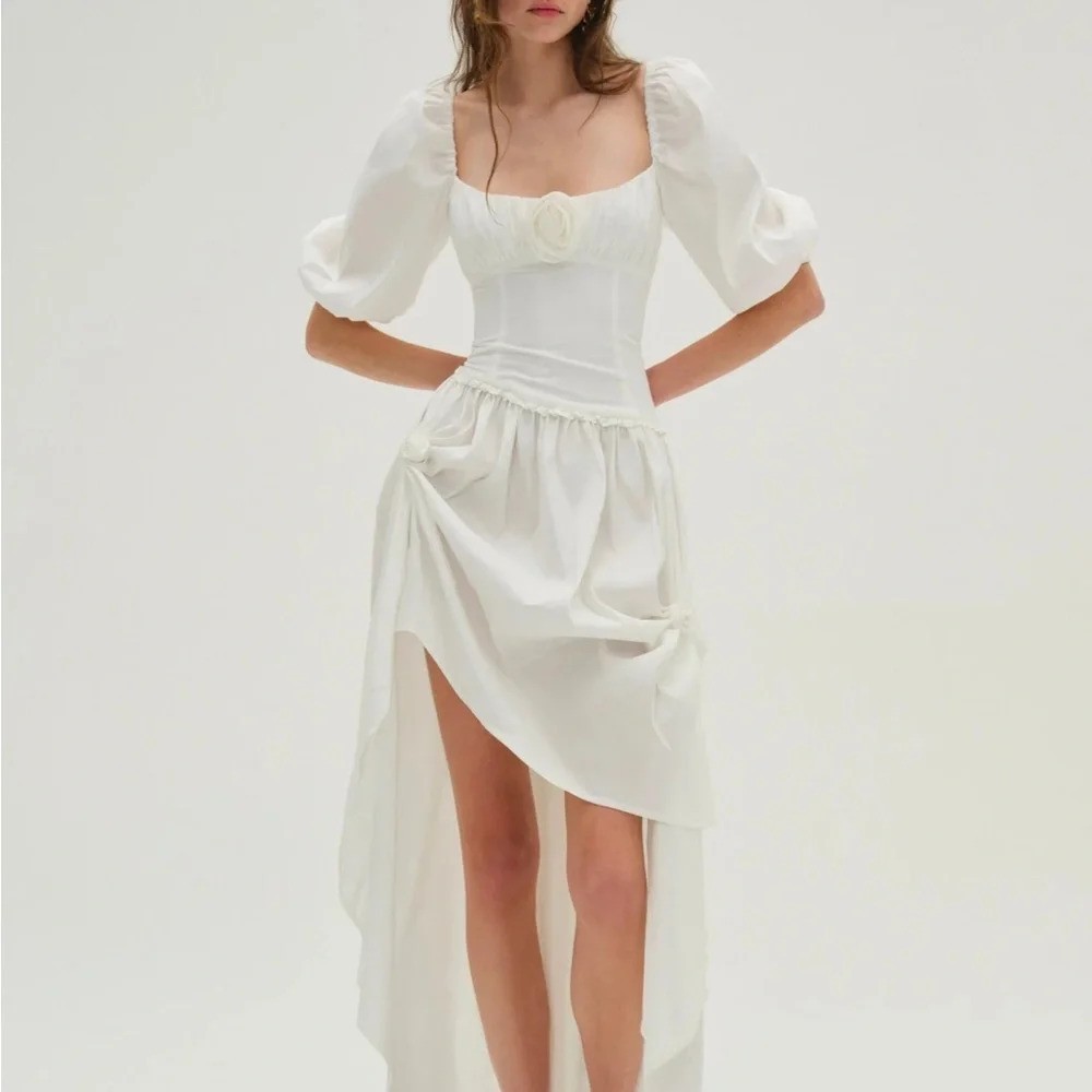 For Love & Lemons Whipped Cream Taffeta Maxi Dress bridal dress US Medium