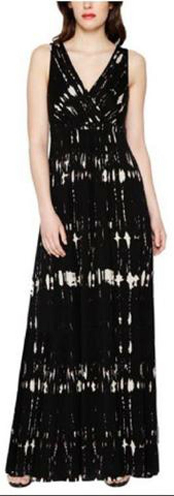 Matty M Ladies’ Tye Dye Long Maxi Dress Black Print