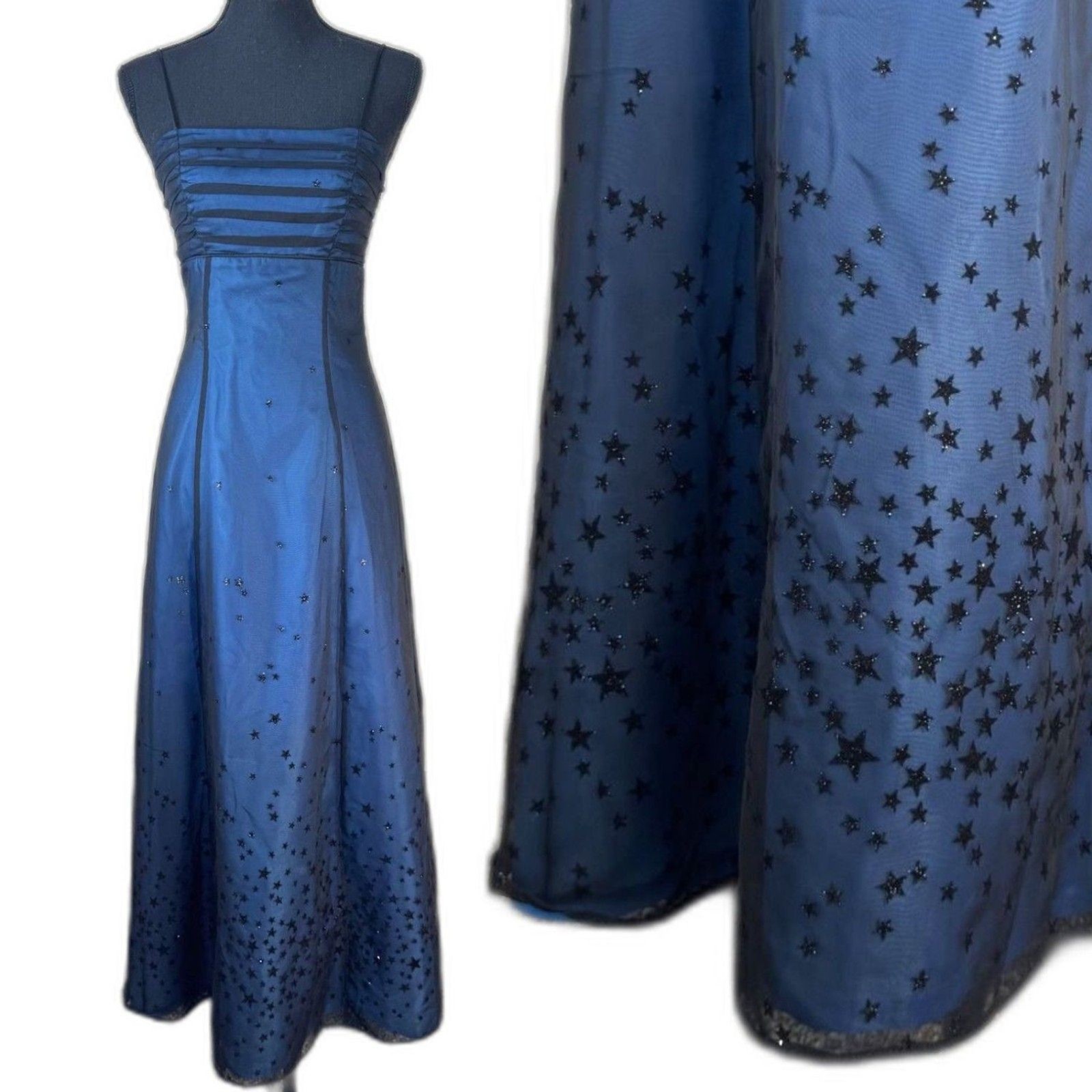 Size 4 Y2K Vintage Morgan and Co stars celestial whimsigoth corset dress 10723