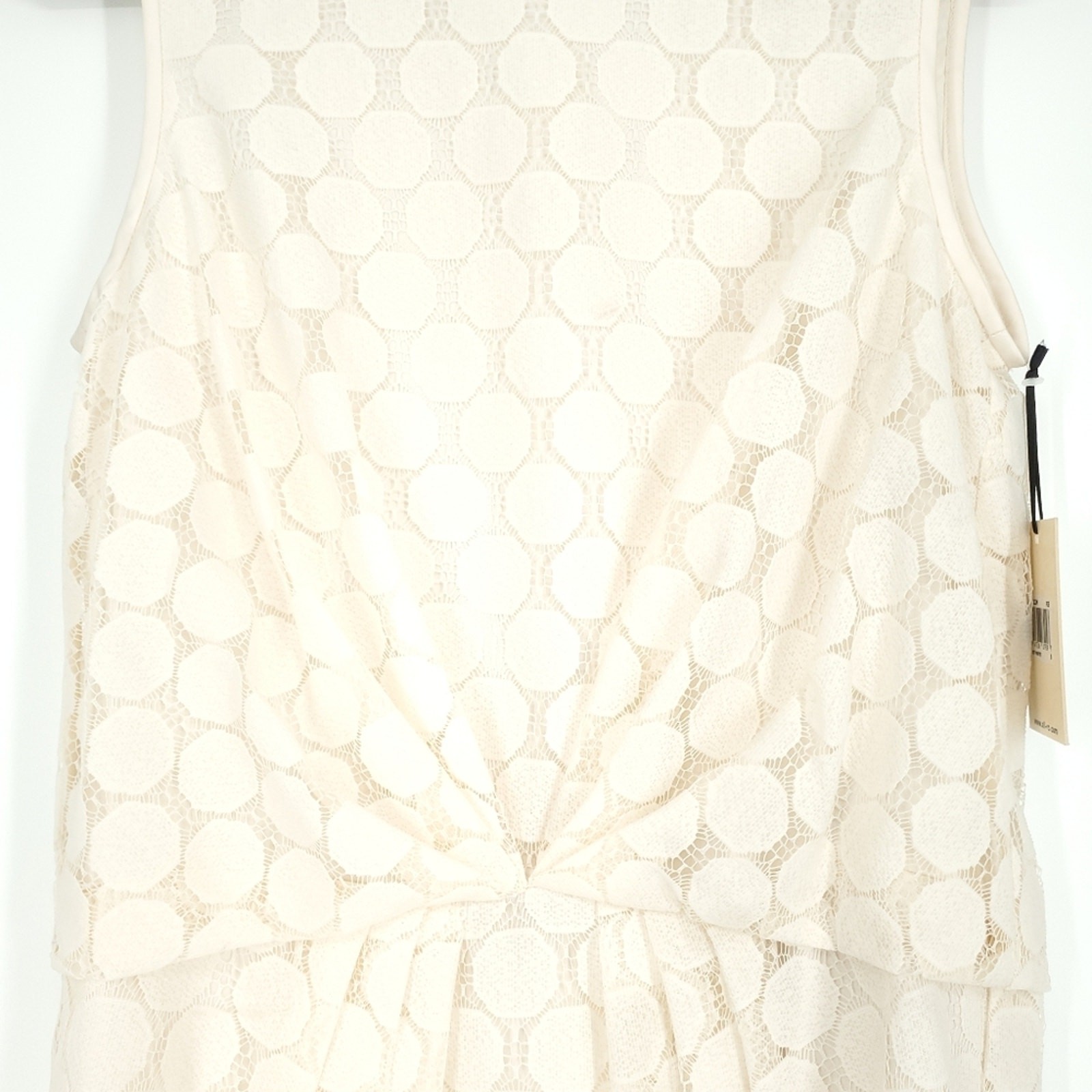 Ali Ro Dot Lace Knot-Front Sleeveless Off White Dress Size 6 NWT