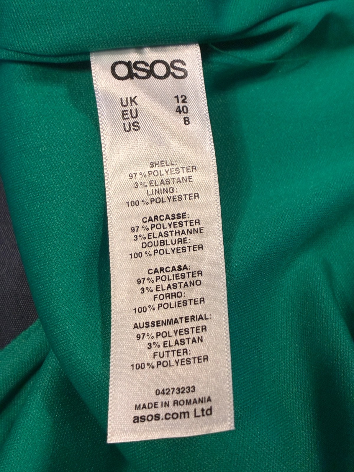 ASOS design Angel Sleeve Midi Shift Dress in Pop Green – size 12