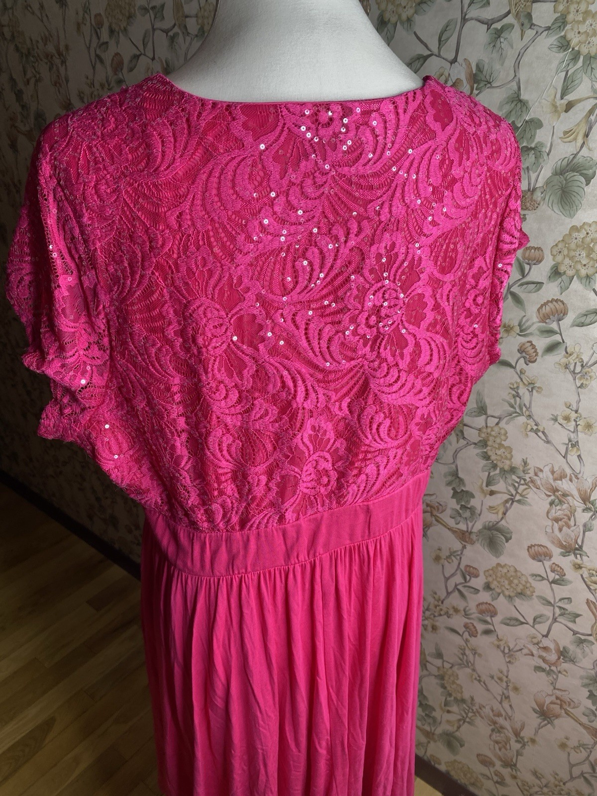 Torrid At The Knee Super Soft Lace Sequin Contrast Fit N Flare Dress Size 1X