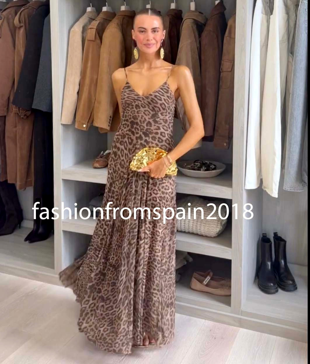 ZARA NEW WOMAN LONG STRAPPY ANIMAL PRINT TULLE DRESS LEOPARD S,M,L 5039/406/051