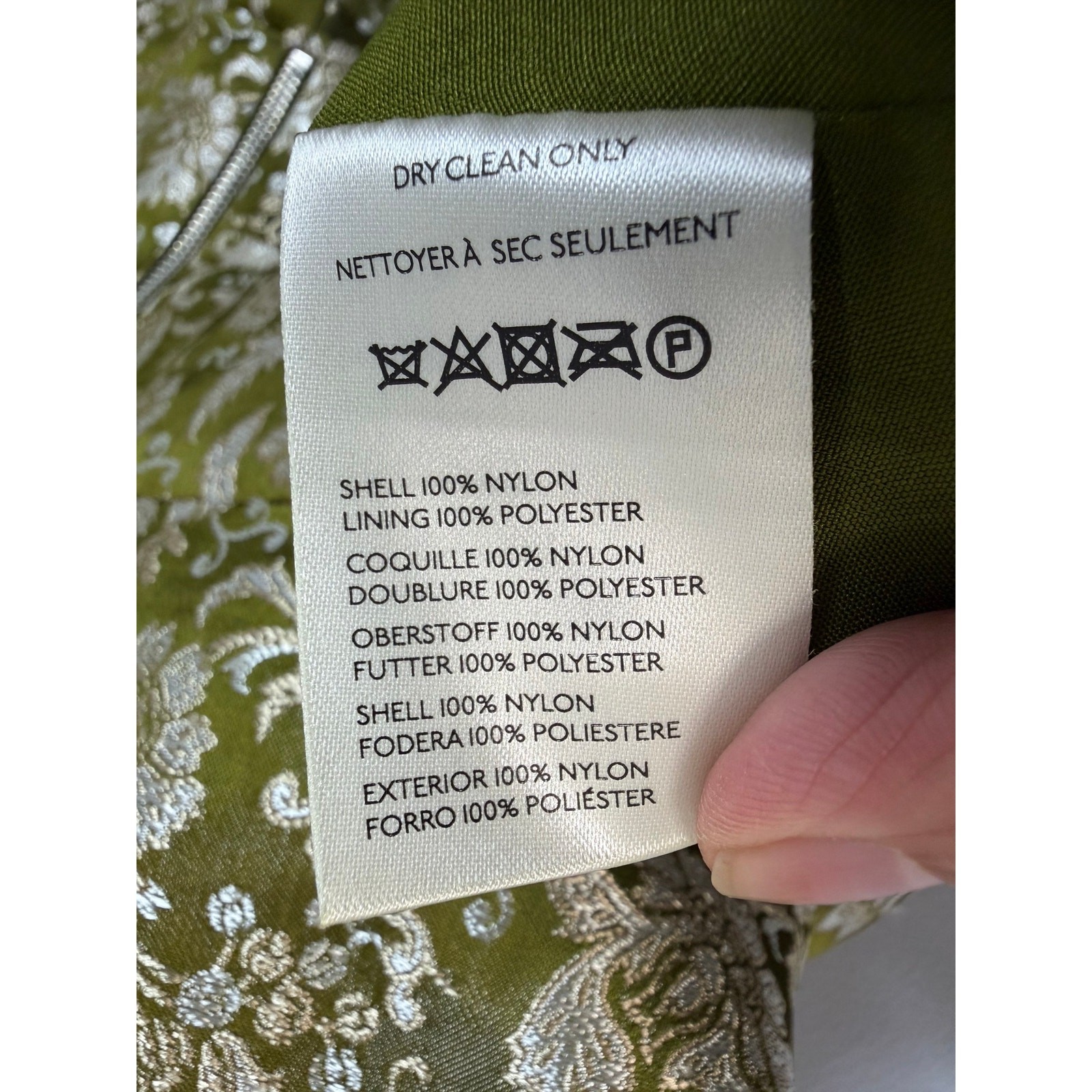 Maeve Sleeveless Brocade Shift Mini Dress Cocktail Green Gold Women’s 1X New