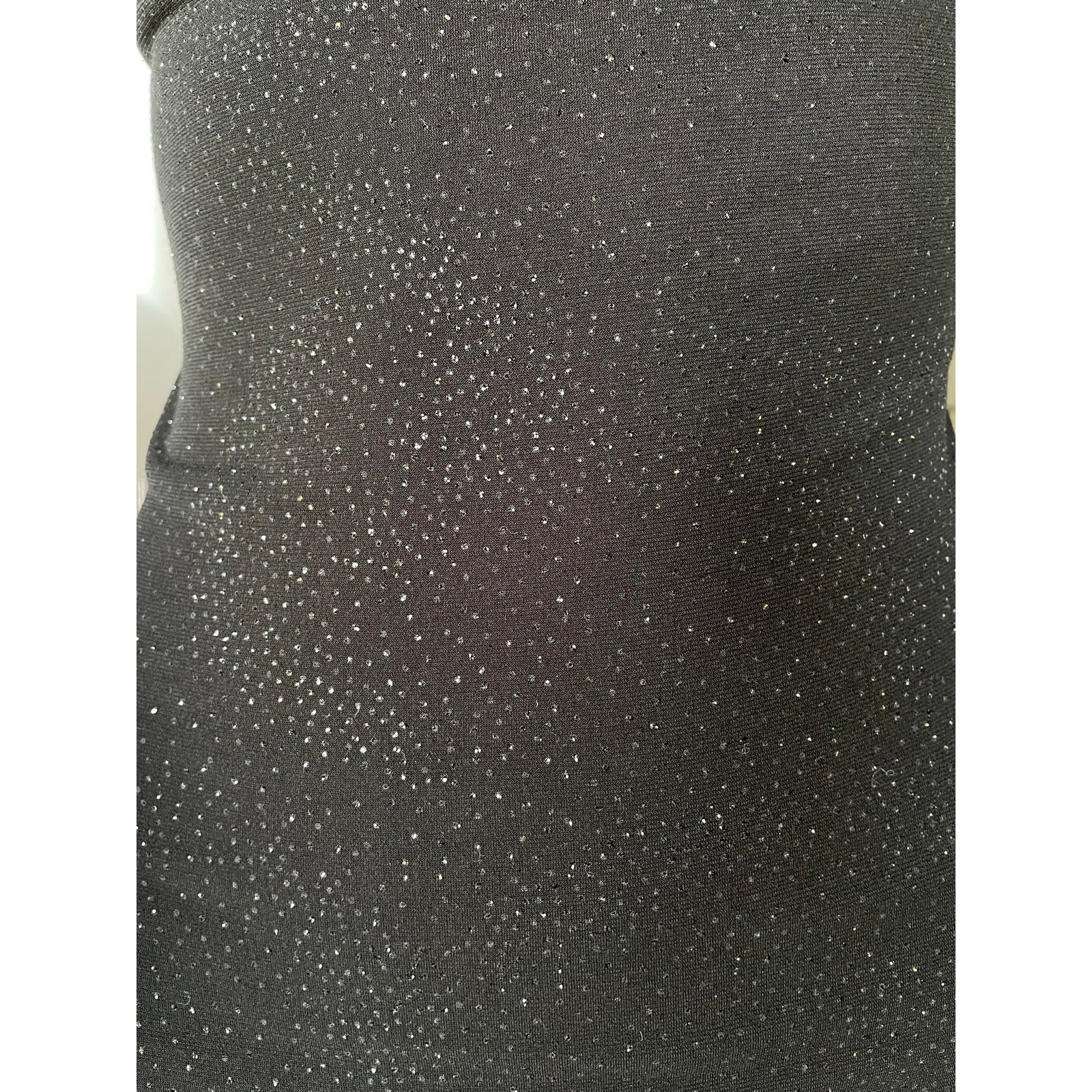 VTG USA Y2K Forever 21 Sparkles Glitter Cowl Neck Party Glam Goth Black Dress