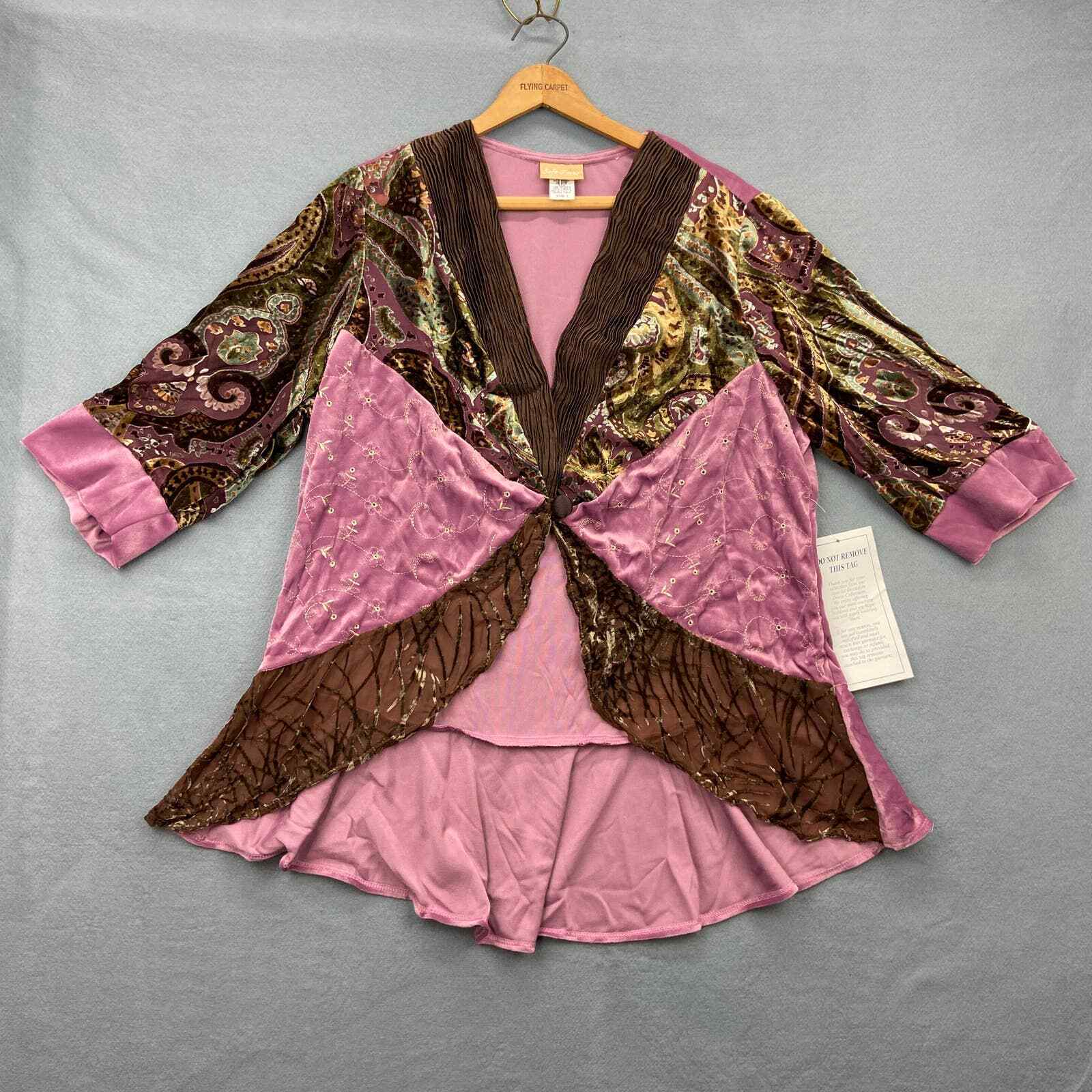 Fantastic Soft Focus Pink Tunic Dress Top Floral Artistic Large NEW NWT