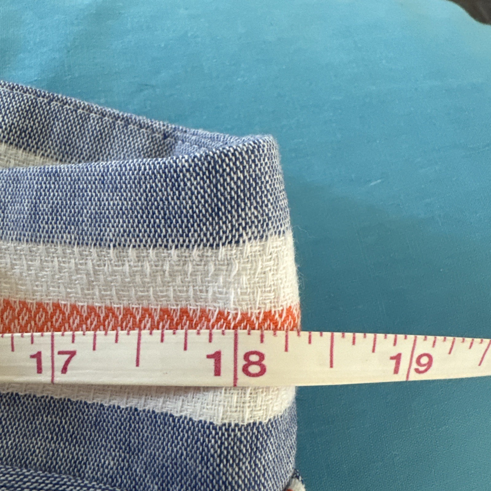 Nine West Blue Orange White Stripe Denim Print Sunkiss Sundress Women’s Size 8