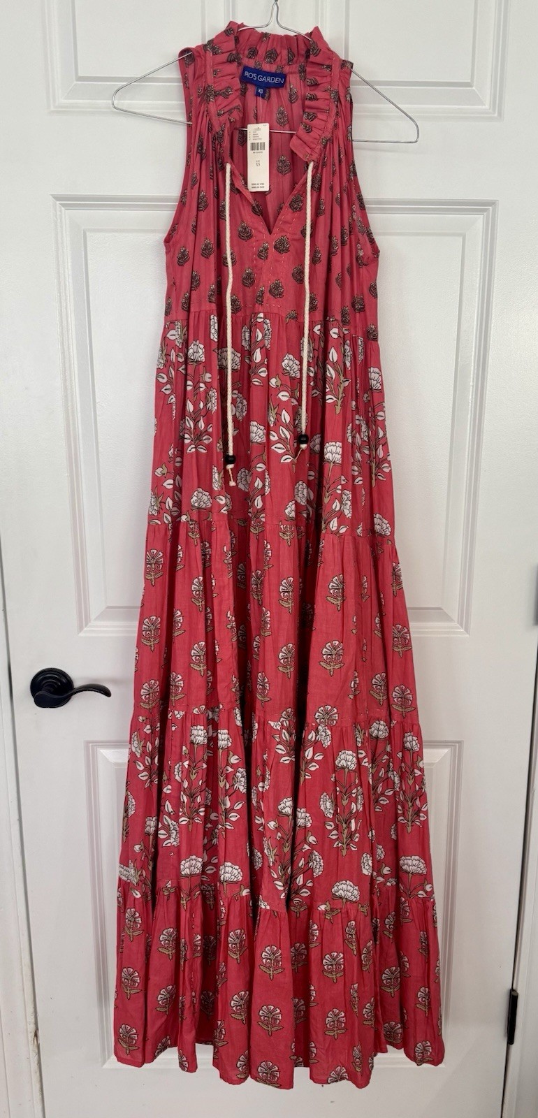 ANTHROPOLOGIE RO’S GARDEN SOFIA TRAPEZE SWING TIERED MAXI DRESS XS 298