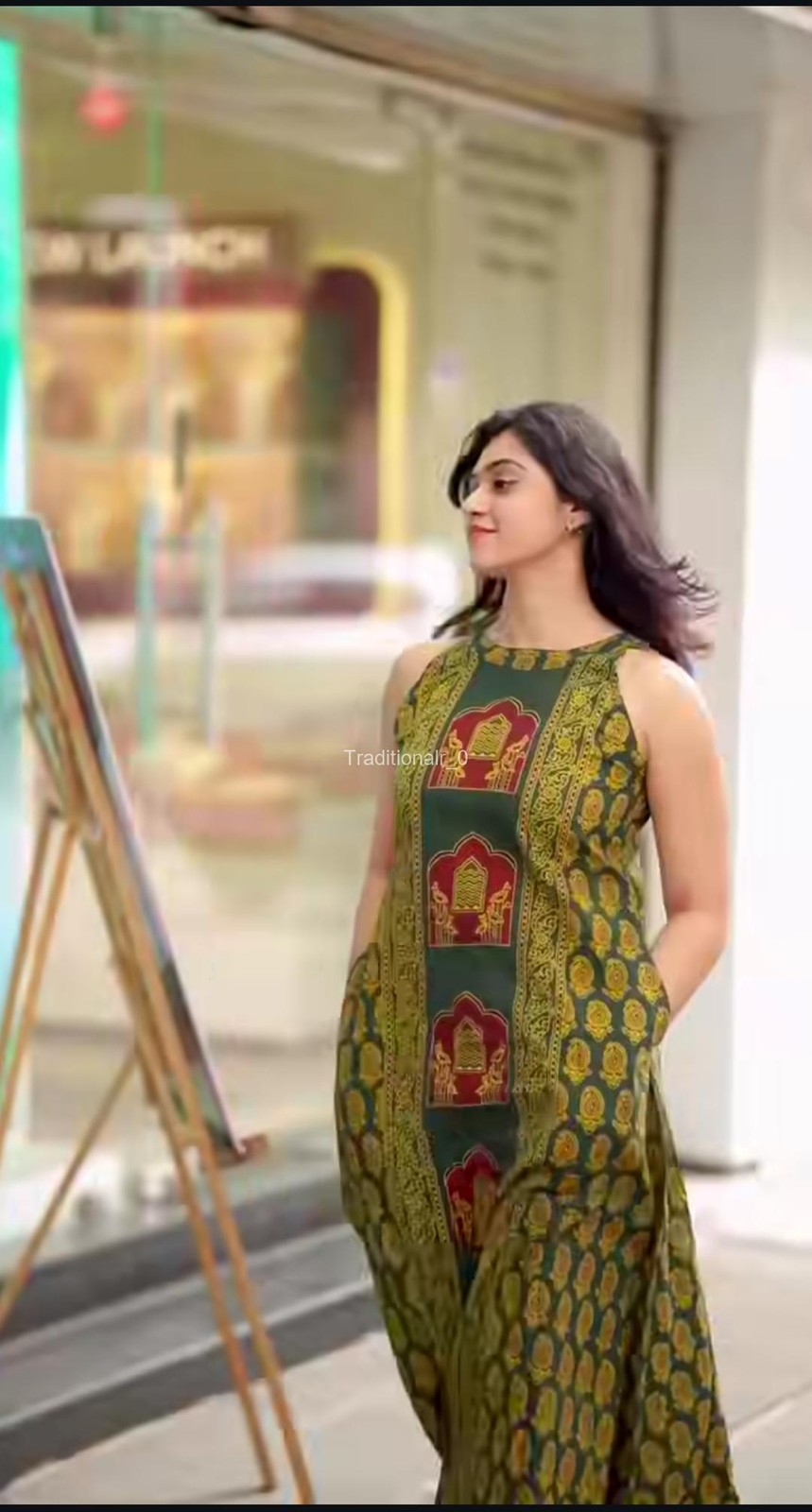 Women’s Sleeveless Pure Cotton A-Line Printed Kurta and Matching Trouser Pant