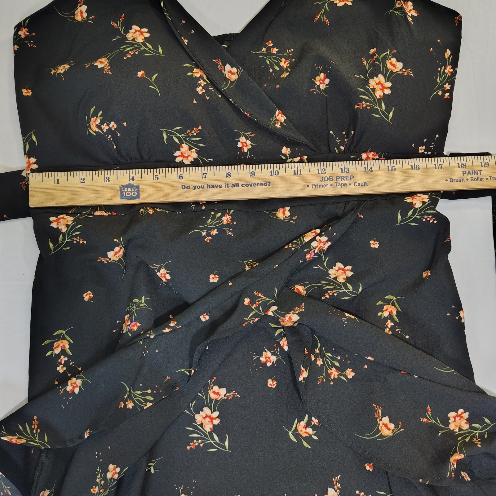 No Boundaries Spaghetti Strap High Low Ruffle Hem Dress Sz XL 15-17 Black Floral