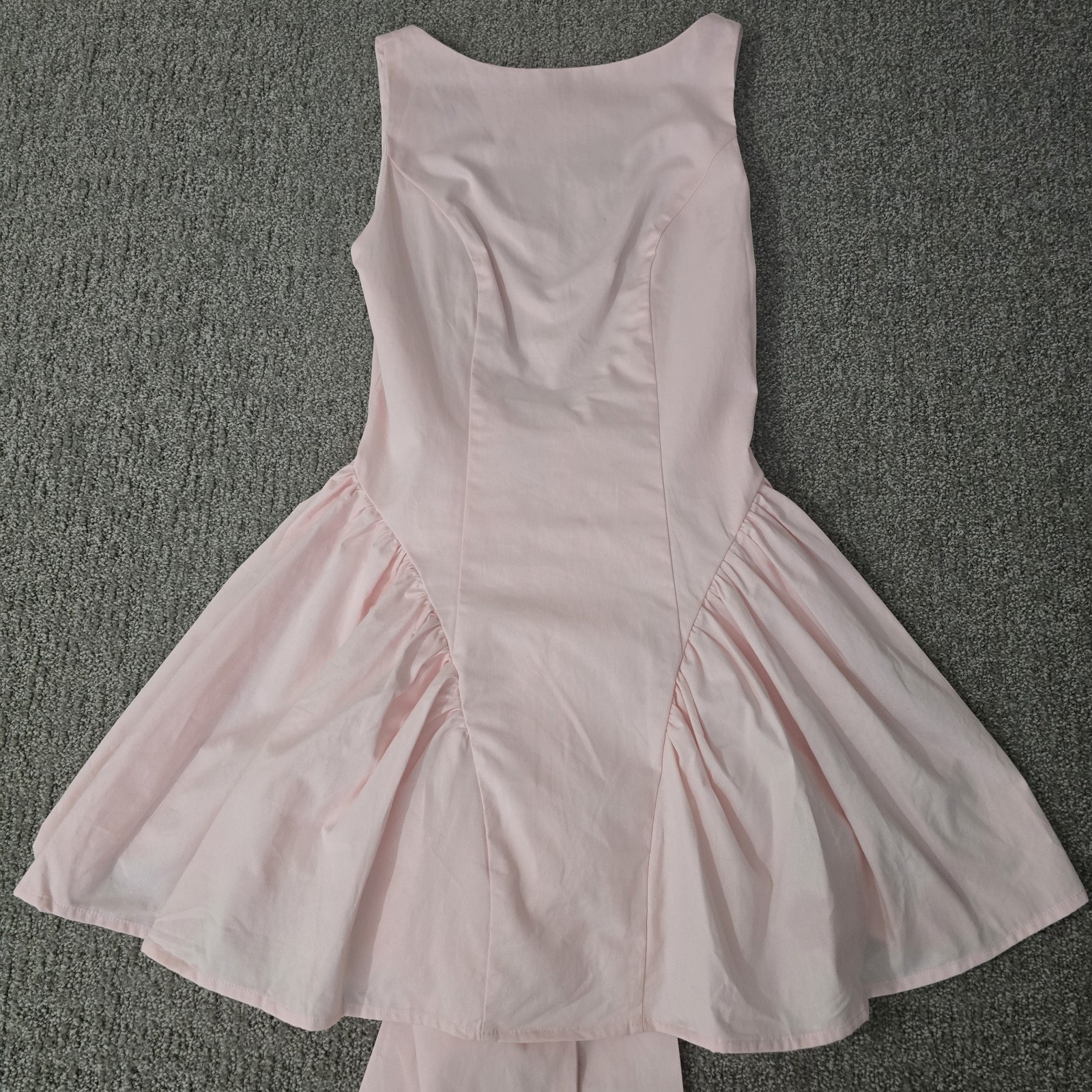 Peppermayo Invited Mini Dress Pink Bow Back Cotton Fit Flare AU 4 US 0 NWT