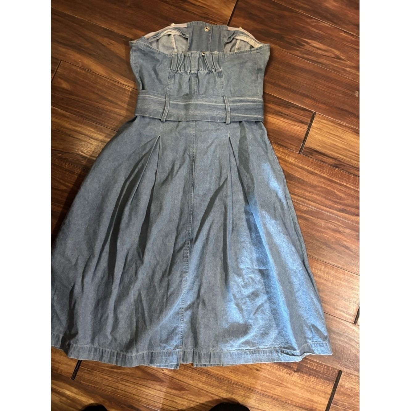 J.O.A. Denim dress buckle button down silver hardware medium Cowgirl rodeo