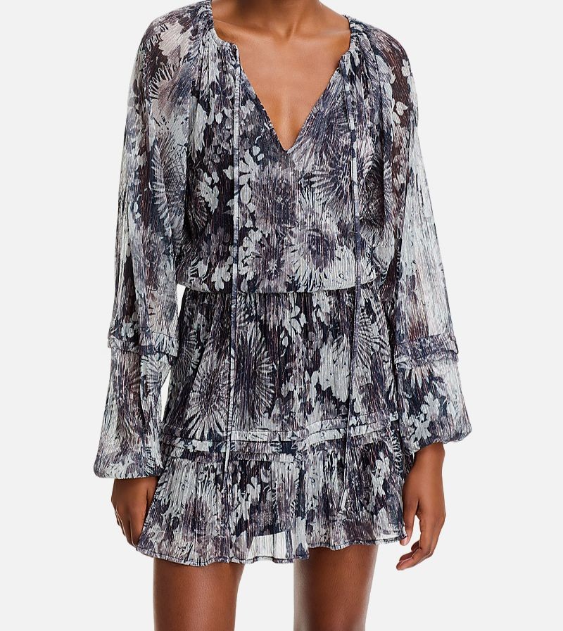 Ramy Brook Women’s Blue Twilight Aaliyah Metallic Dress Size M
