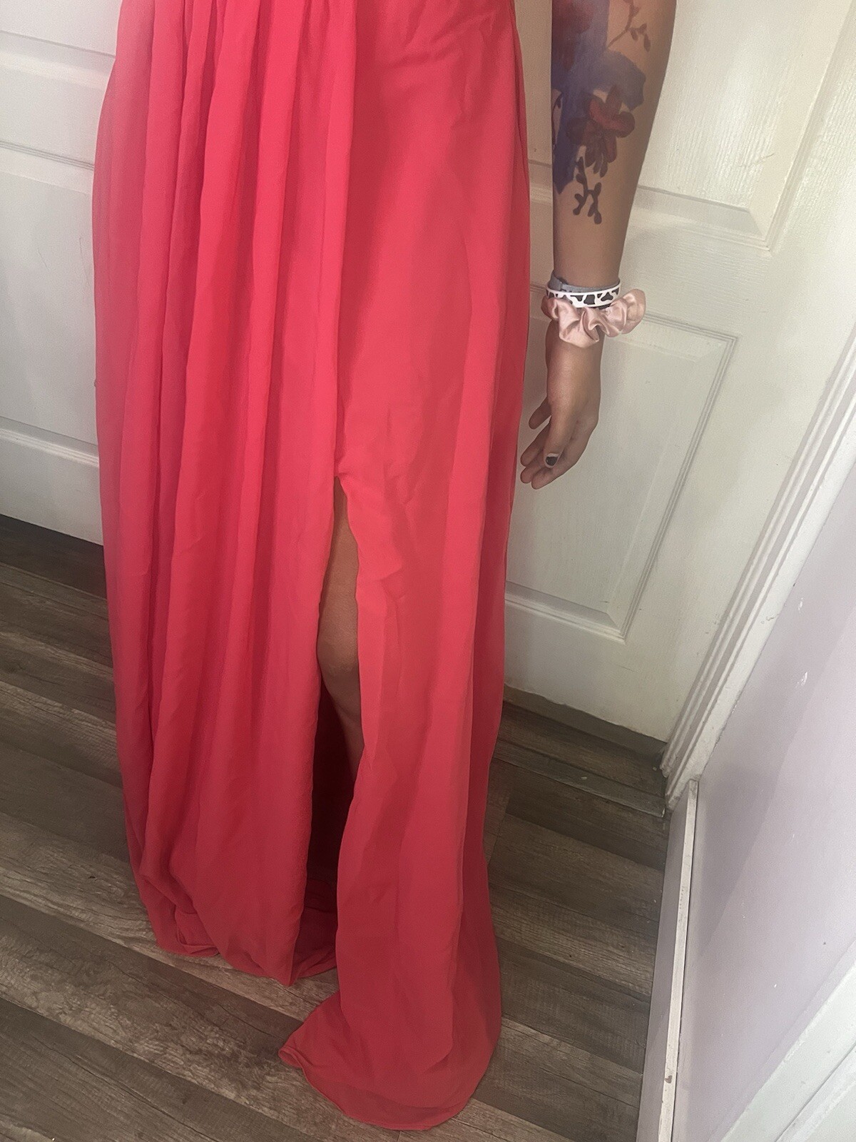 RYANTH Bridesmaid Dresses Women Formal Evening Orange Satin V Neck Size 10 NWT