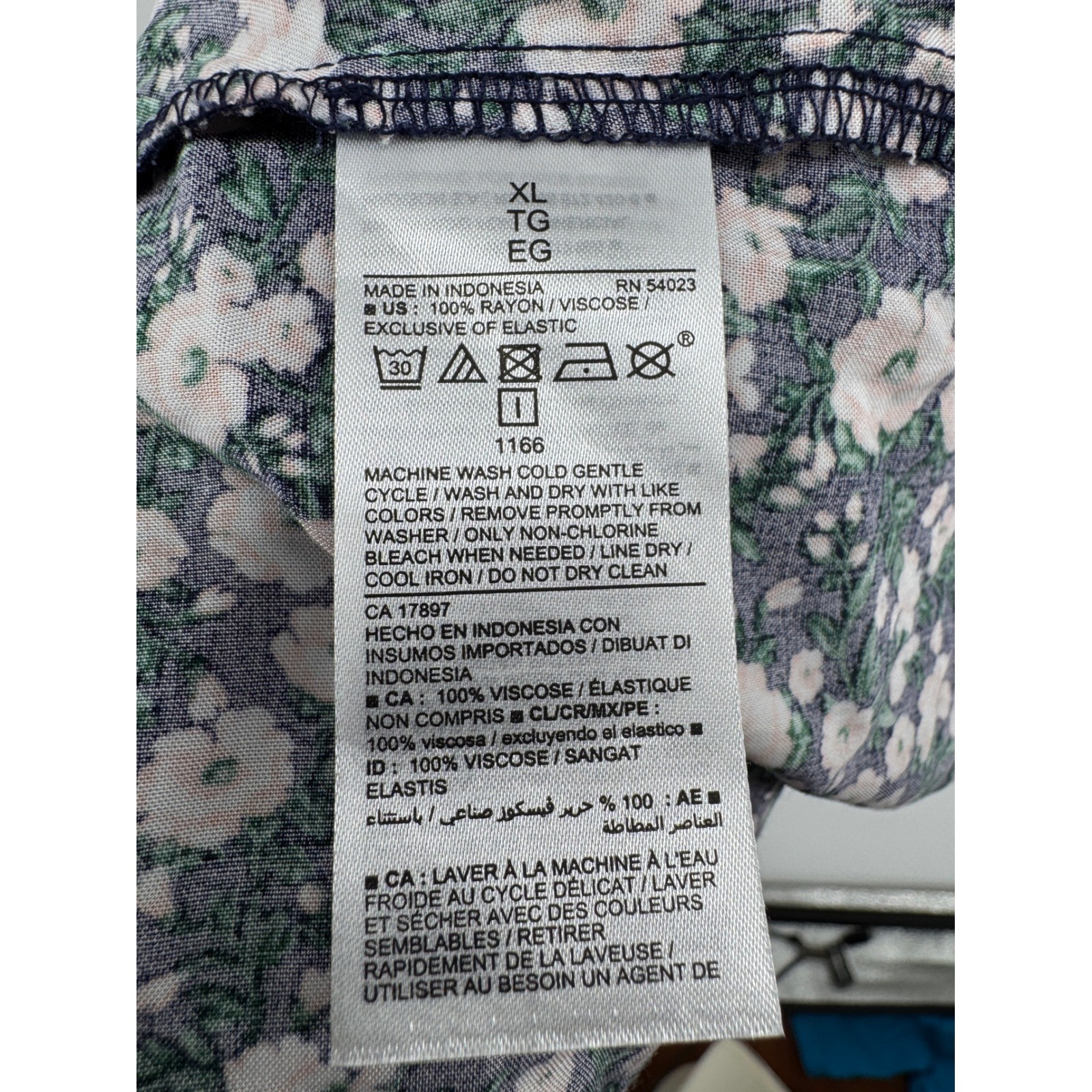 Old Navy Womens Floral Smocked Square Neck Maxi Dress Navy Pink White XL