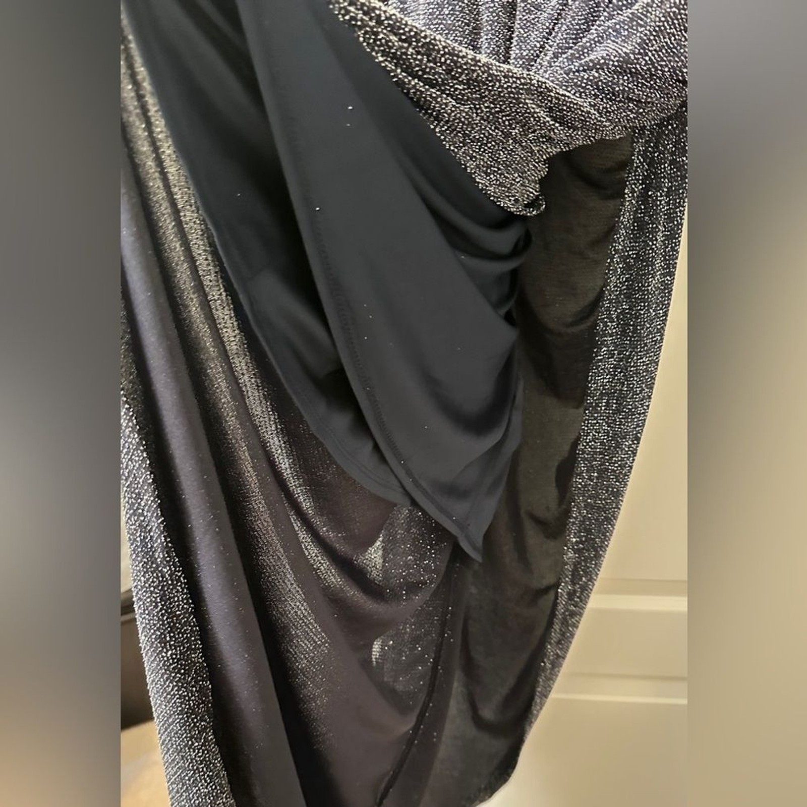 Vince Camuto Long Sleeve Draped Dress, Navy Shimmer, Size 14W