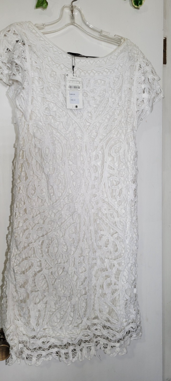 New Sfera Collection Women’s Size Large Layered White Floral Lace Dress NWT