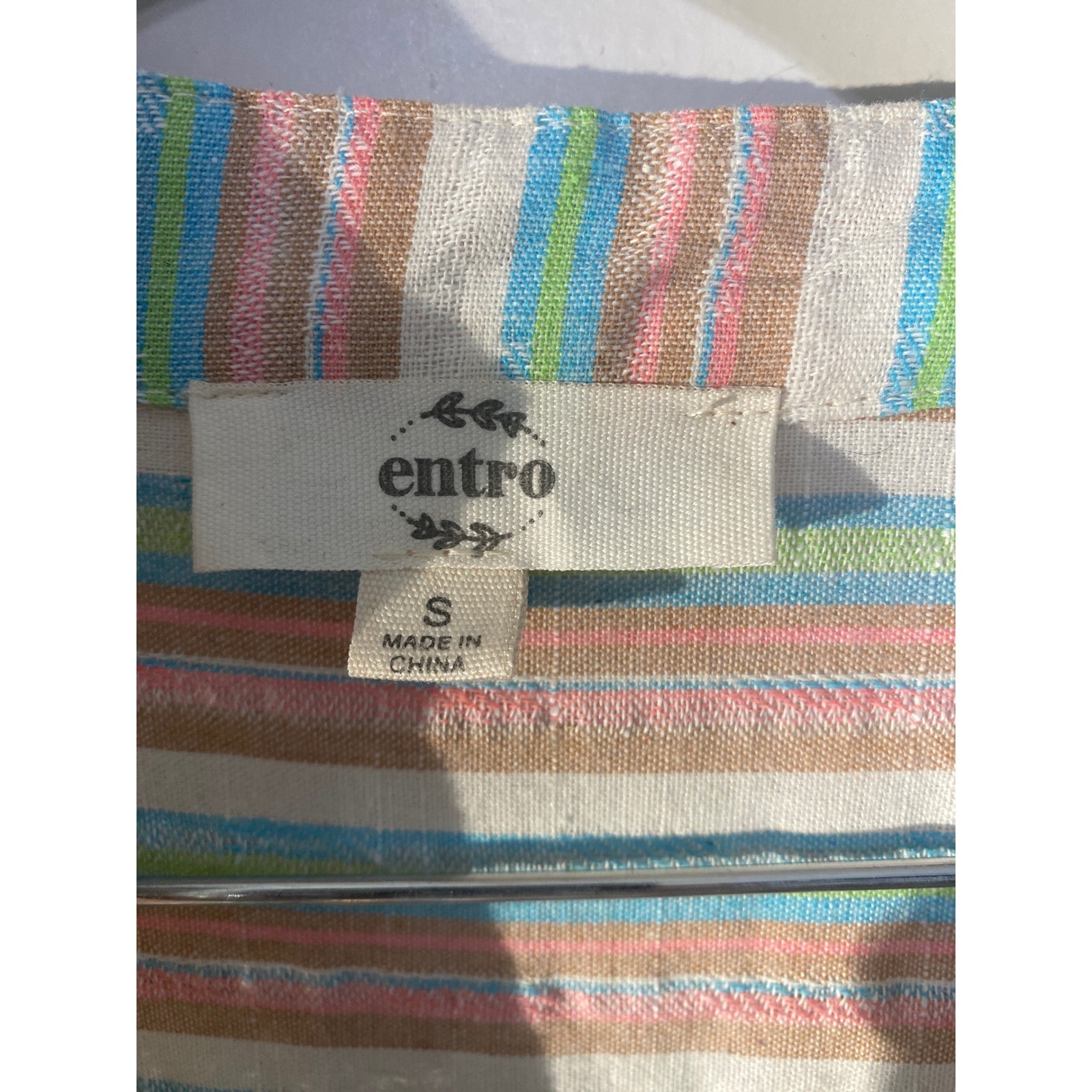 Entro Multi Color Striped Ruffle Sleeve Tiered Babydoll Dress Cottagecore Small