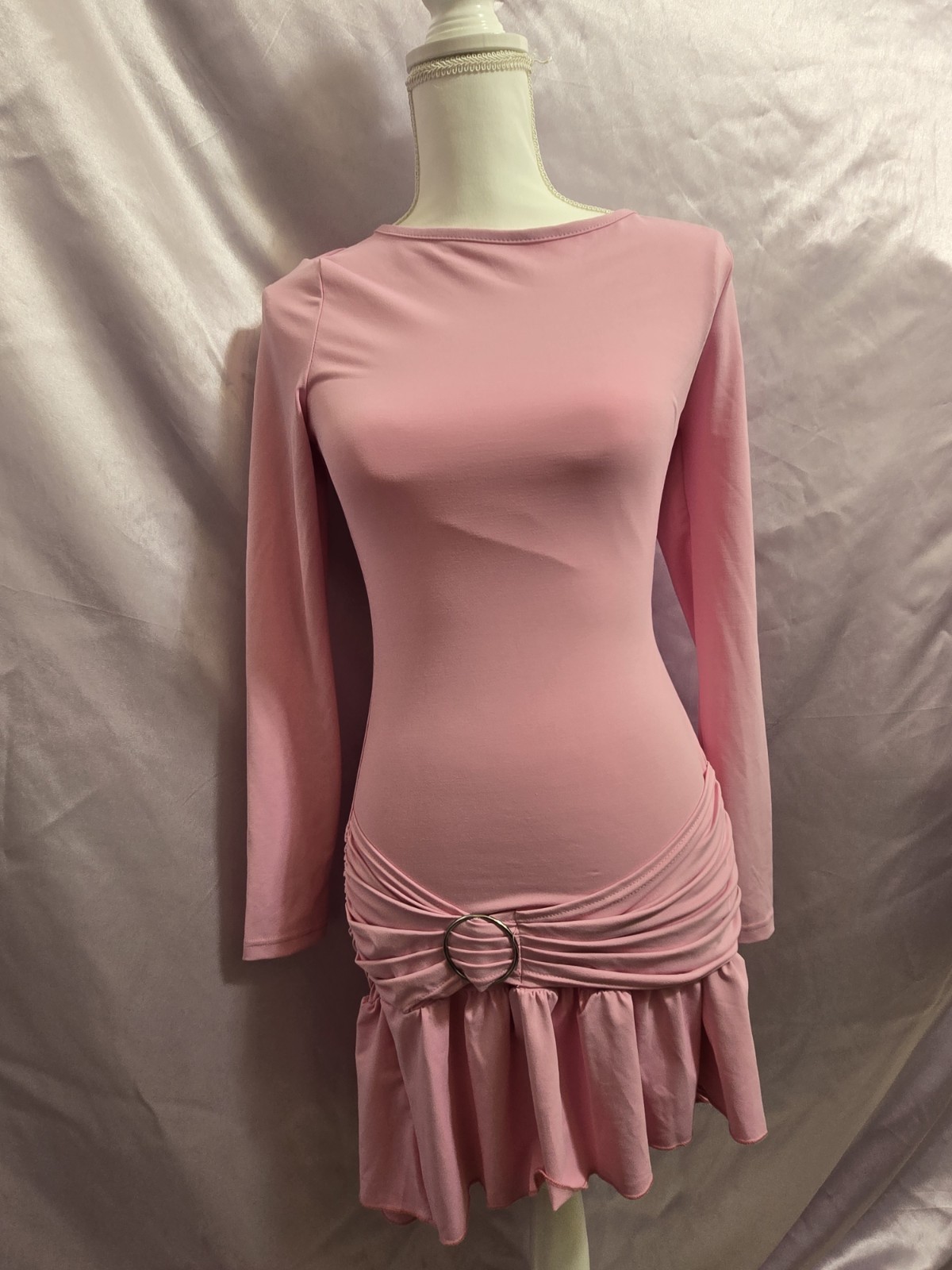 Shein Mini Long Sleeve Flounce Dress