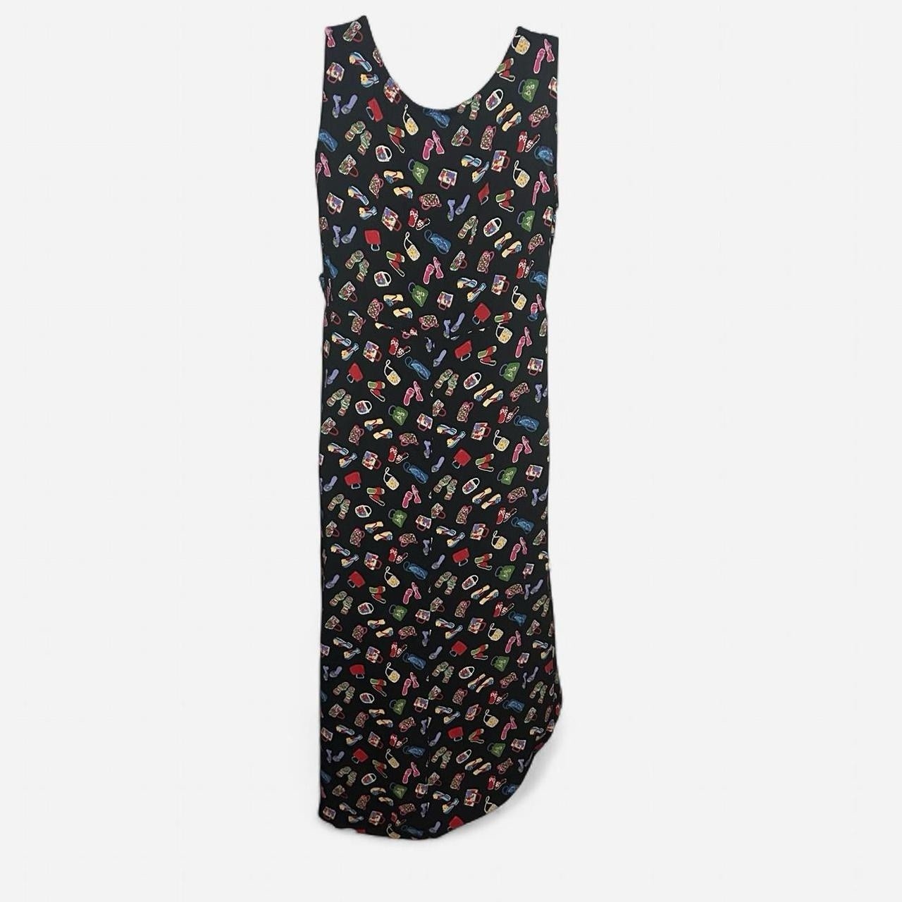 stonebridge 90s midi vintage shoe and purse print unique dress Small