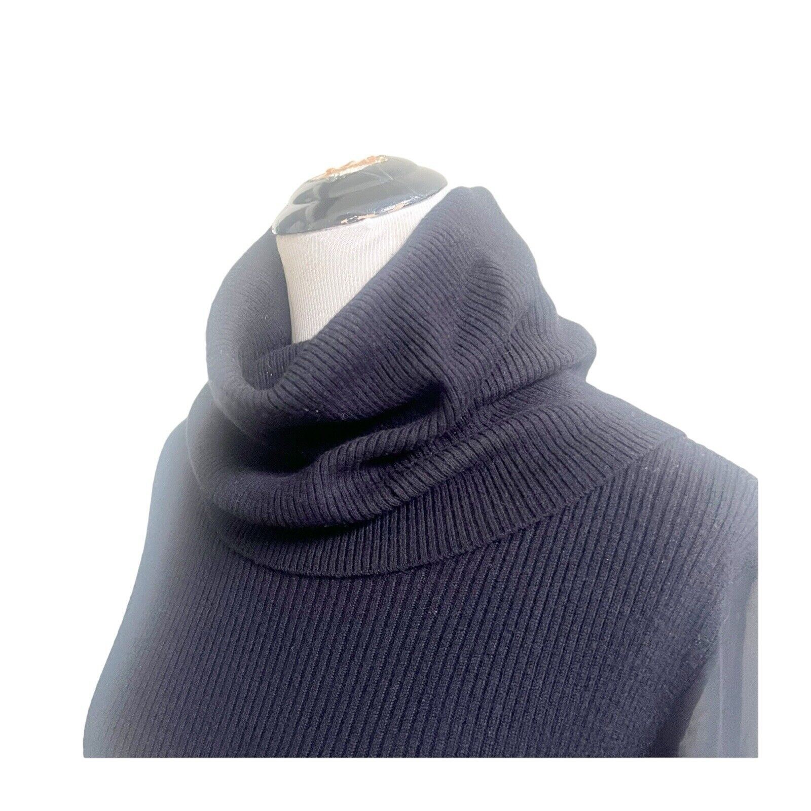 All Saints Milo Funnel Sweater Dress Black Size 6 Wool Cashmere Blend Minimalist