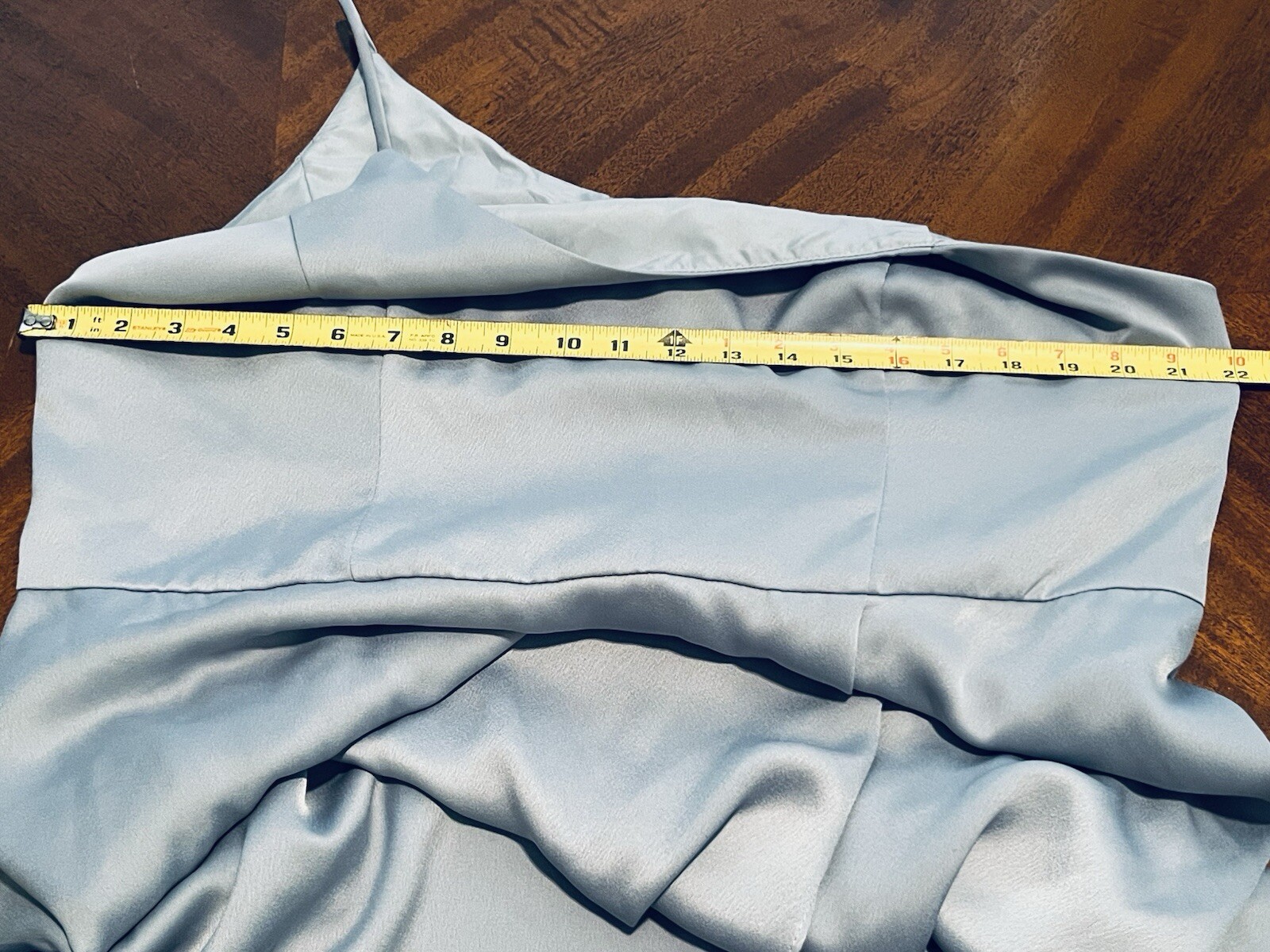 Celébrate DB Studio Size 16 Blue Formal Gown One Shoulder Satin Dress Bust 44”