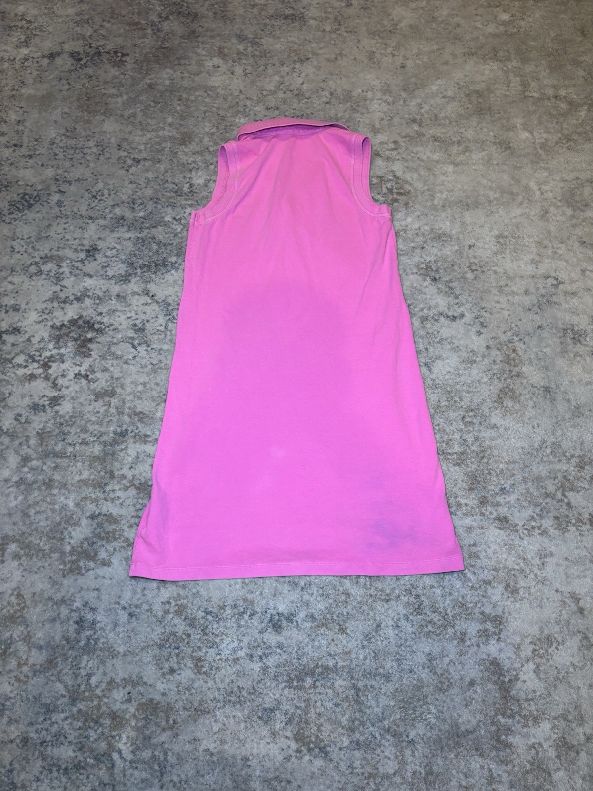 Tommy Hilfiger Pink Pique Sleeveless Collared Polo Dress Logo Buttons XS
