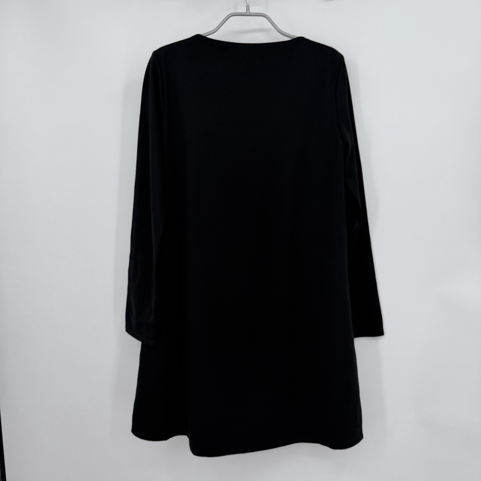Tuckernuck Black Long Sleeve Middleton Dress sz M Mini Shift A-Line Square Neck
