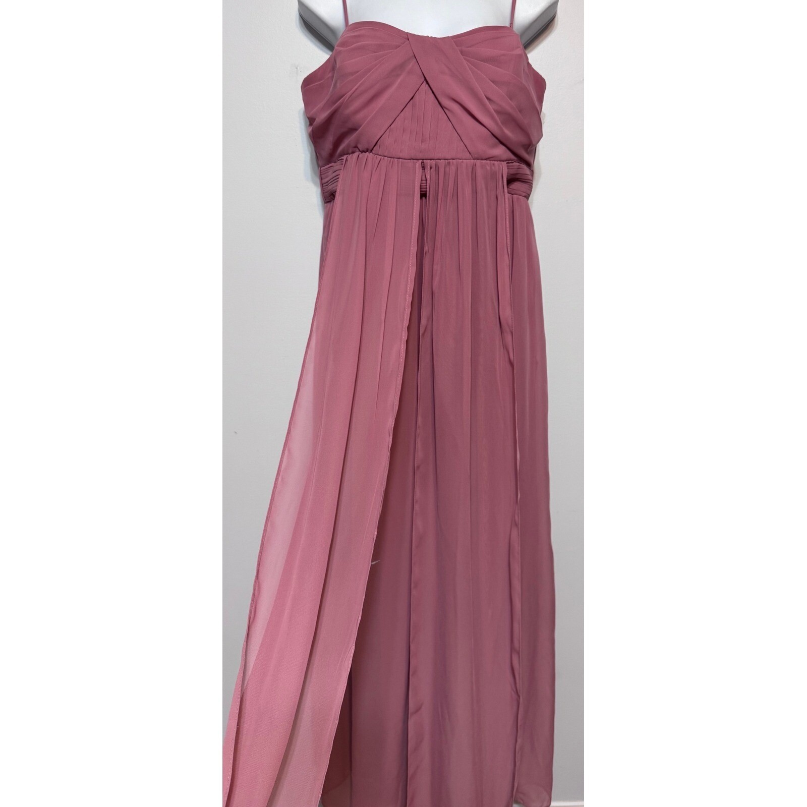 Birdy Grey Pink Chiffon Maxi Dress Bridesmaid Formal Gown XL