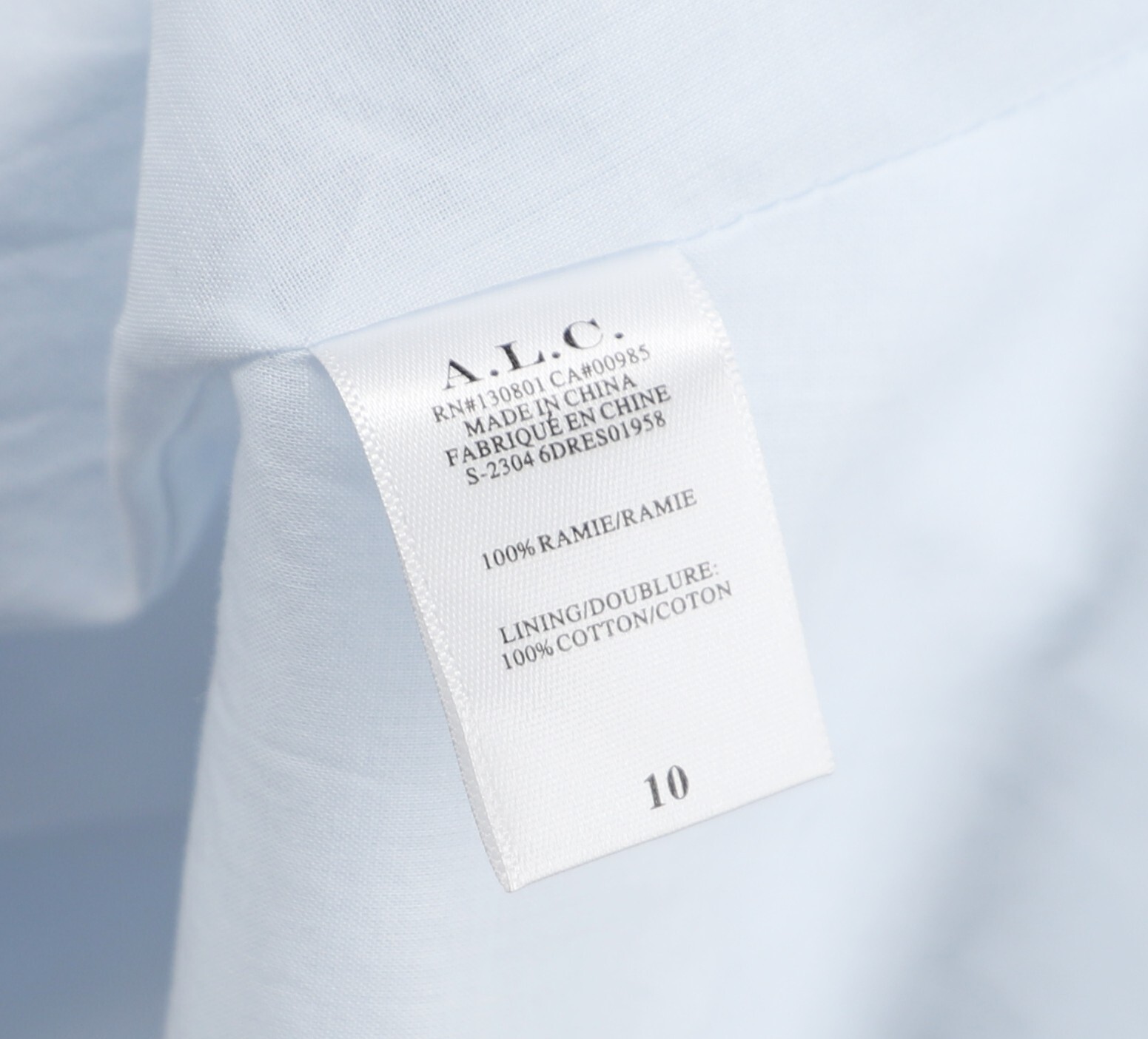 A.L.C $695 Irene Mini Dress Cut-Out Back in Ice Water Blue Size 10