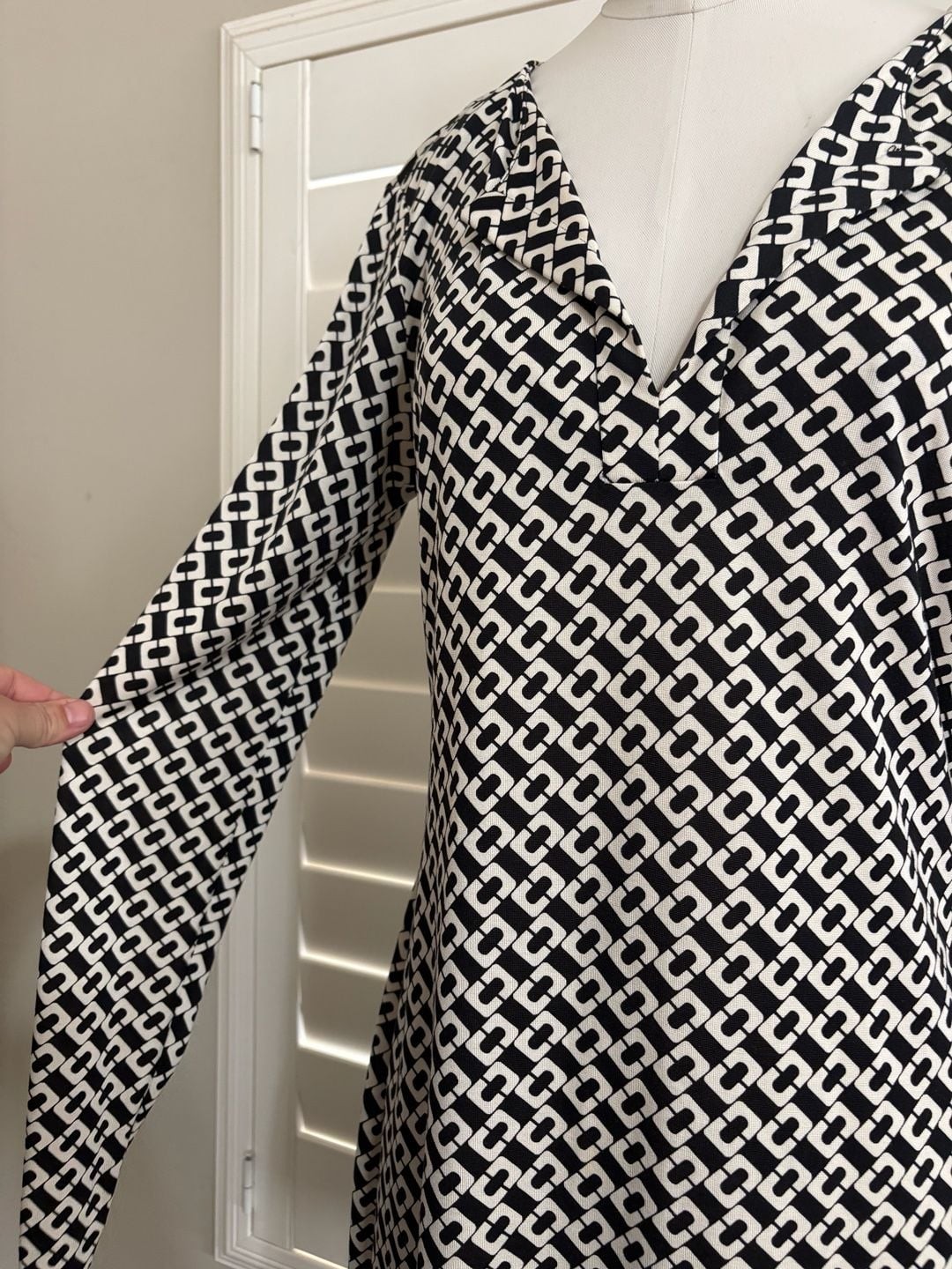 Diane von Furstenberg Reina Jersey Silk Long Sleeve Dress Size 6