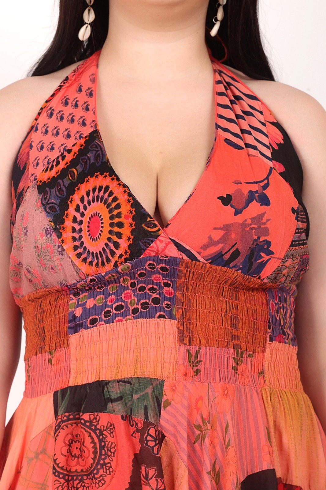 Women’s Multi Patch Halter Neck Asymmetrical Elastic Short Party Dress Mix lot